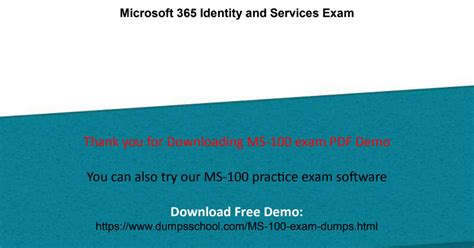 MS-100 PDF Demo