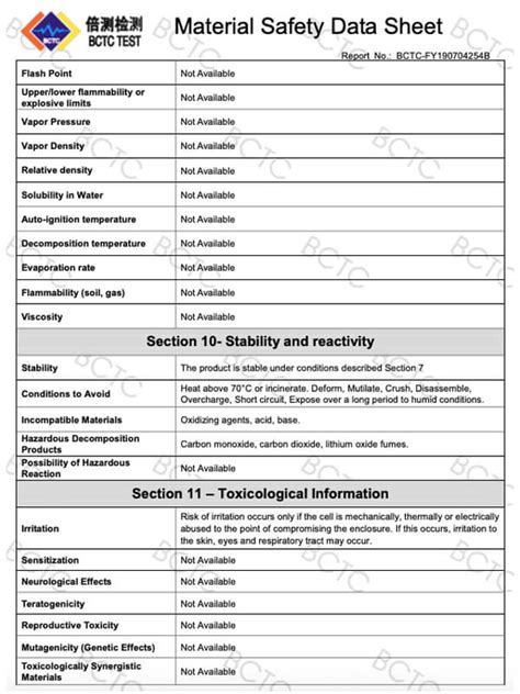 MSDS for Lithium Polymer Battery - lipobatteryus