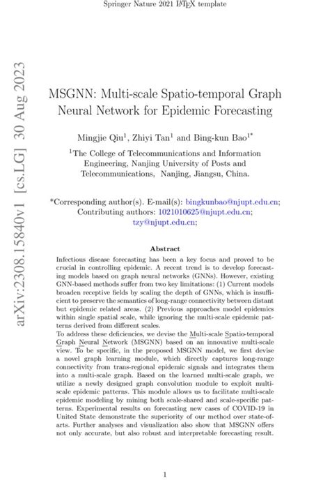 MSGNN: Multi-scale Spatio-temporal Graph Neural Network for epidemic ... - wintechmobiles.com