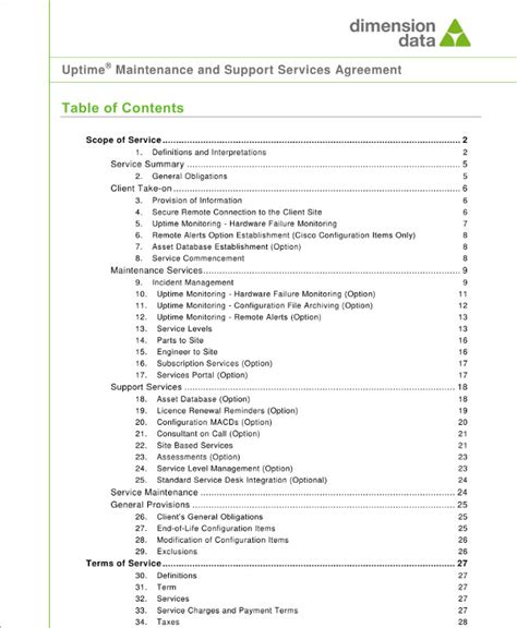 MSP Contract Managed service agreement template