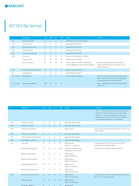 MT103 File Format Guide PDF Banking Financial Technology