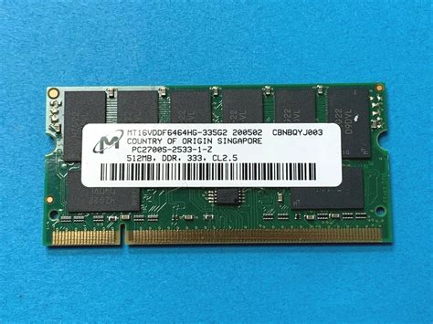 MT16VDDF6464HG-335G2 Micron 512MB PC2700S DDR-333MHz …