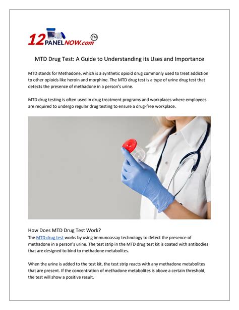 MTD Drug Test A Guide to Understanding its Uses and Importance by