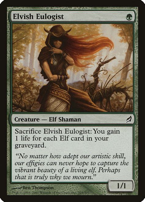 MTG Elvish Eulogist-Artist Signed - Lorwyn Magic the Gathering Card 205 ...