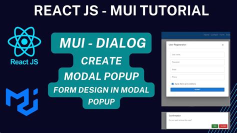 MUI Dialog in React JS create modal popup with form control React