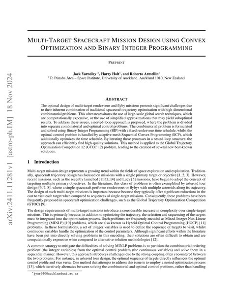 Multi-target spacecraft mission design using convex optimization and ... - wintechmobiles.com