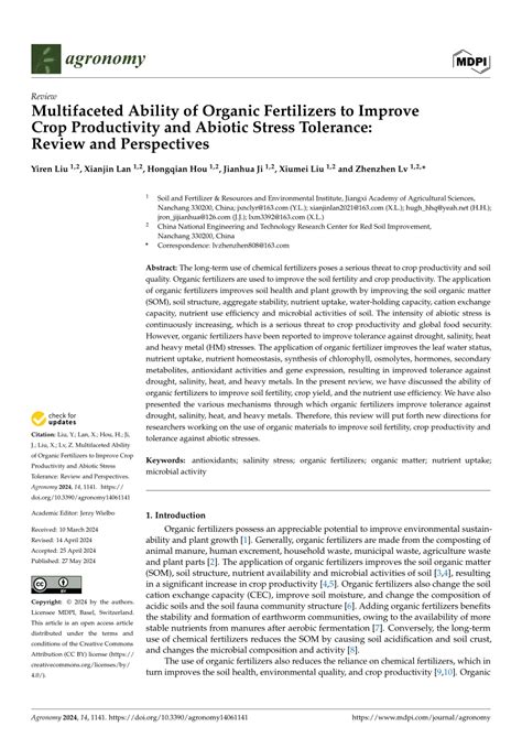 Multifaceted Ability of Organic Fertilizers to Improve Crop ... - muktibox.com