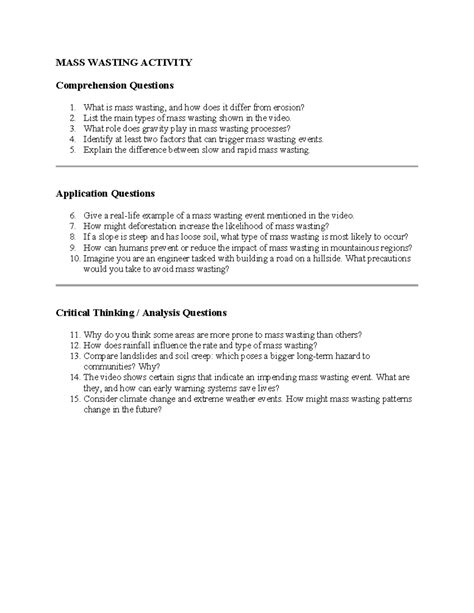 Multiple Choice Questions for Mass Wasting - Chapter 9 - wintechmobiles.com