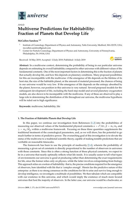 Multiverse Predictions for Habitability: Fundamental Physics and ... - muktibox.com