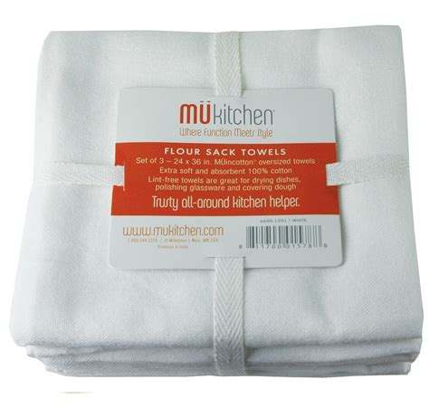 MUkitchen Cotton Flour Sack White Towel Set - 66001201