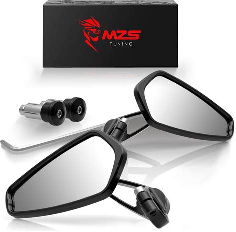 MZS 1 Inch Bar End Mirrors Motorcycle Rear View Mirror handlebar ... - raincitystudios.com