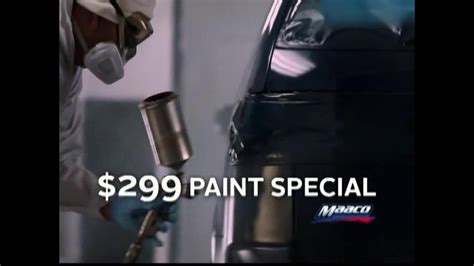 For a limited time, you can get a First Panel Repair and Paint Package for $399 at Maaco. Uncover the Strategies Fueling Spanish-Language TV Ad Growth. Download Report> iSpot.tv Logo. Displays the iSpot.tv logo and links to Link to the homepage ... Maaco $299 Paint Special TV Spot . Maaco Oferta de Pintura TV Spot, 'Le encantará' [Spanish]. 