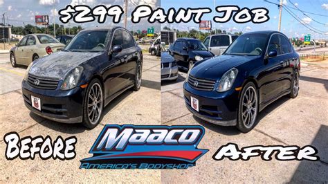 Normally Maaco charges between $300 and $1000 to paint a small to medium size vehicle. There are several factors that add to the cost of painting a vehicle. Such as: Vehicle size Condition of the vehicle; (it costs more to remove surface rust, dents, repair scratches, etc.). 
