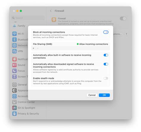 Mac firewall. Jul 24, 2018 ... Firewall Options · Block all incoming connections · Automatically allow built-in software to receive incoming connections · Automatically allo... 
