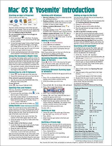 Mac os x yosemite introduction quick reference guide cheat sheet of instructions tips shortcuts laminated. - Helicopter design and data manual 2nd ed 861a.