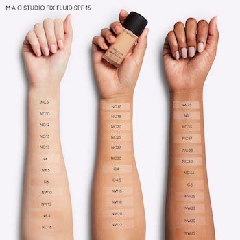 Mac studio fix foundation shades.  Mac Studio Fix Fluid Spf 15 Foundation samples 8 pumps NC ...