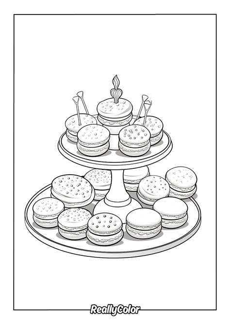 Macaron Coloring Page