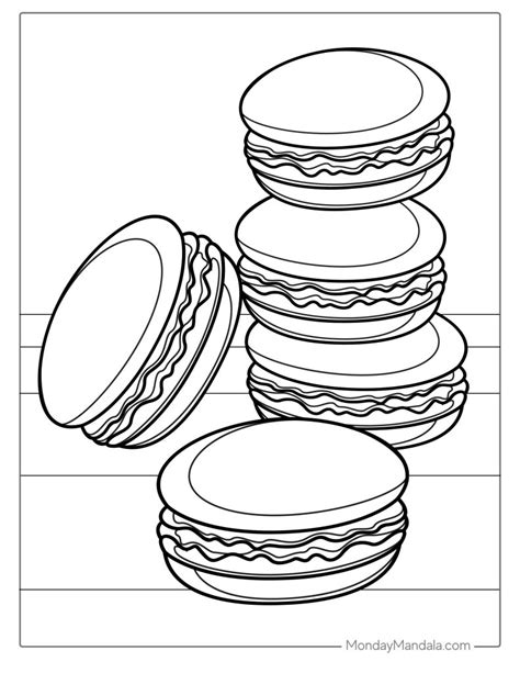 Macaroons Coloring Page Coloring Pages