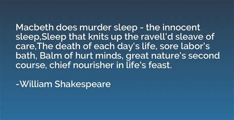 Macbeth Does Murder Sleep English Literature Essay