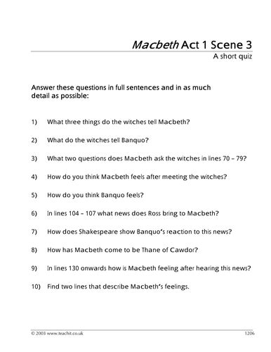 Macbeth quotes opinion quiz - Teaching resources - Wordwall