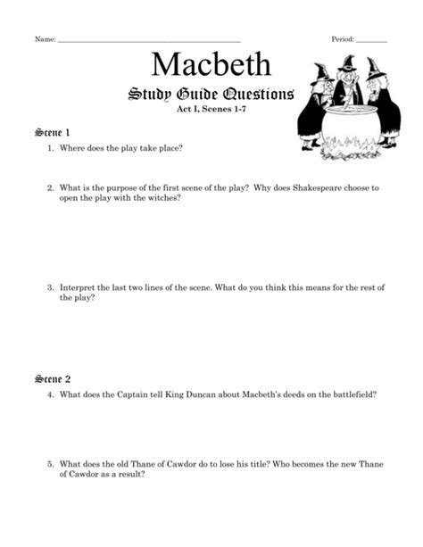 Macbeth study guide questions special ed. - Pearson introduction to networking lab manual.