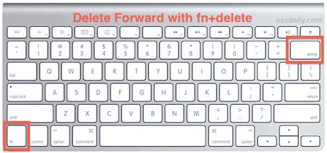 Macbook delete button.  The Delete key in Fn + Delete: For a truly Windows-like ex...