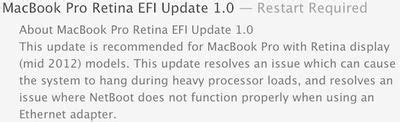 Macbook pro retina efi update.  While Apple has been widely expected t...