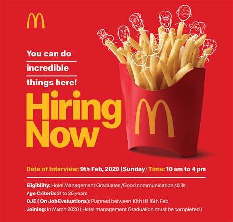 Macdonalds jobs. Our full McDonald's menu features everything from breakfast menu items, burgers, and more! The McDonald's lunch and dinner menu lists popular favorites including the Big Mac® and our World Famous Fries®. The full menu at McDonald's has something to feed your cravings! *At participating McDonald's. Only in the app. App registration required. 