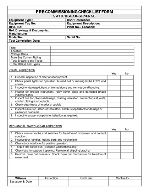 Machine Commissioning Report Format