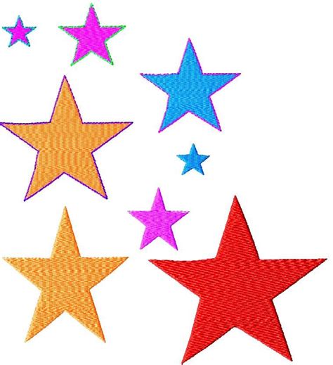 Machine Embroidery Design STAR Embroidery Pattern with and without