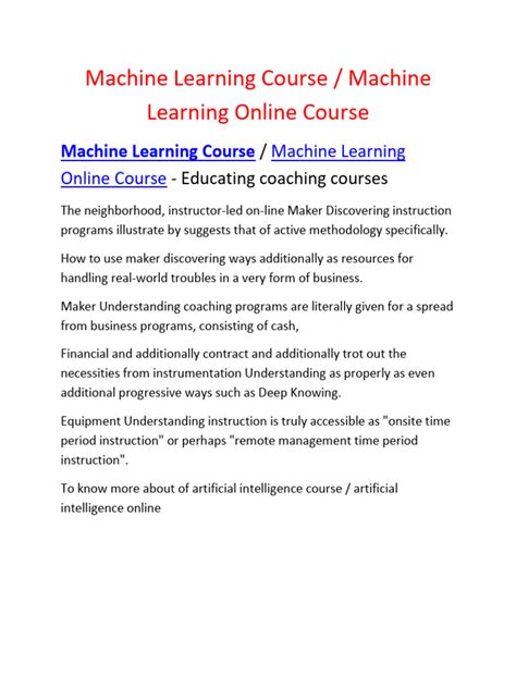 Machine learning course pdf. pdf from ENGR 422 at Ko&ccedil; University.  The online version of t...