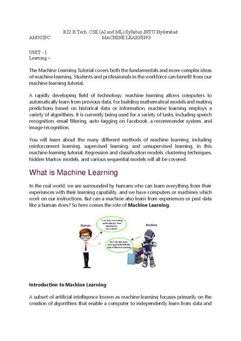 Machine learning notes jntuh r22 pdf free download. R22 Machine Learni...