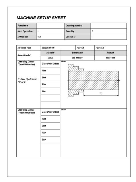 Machine setup Sheet.docx
