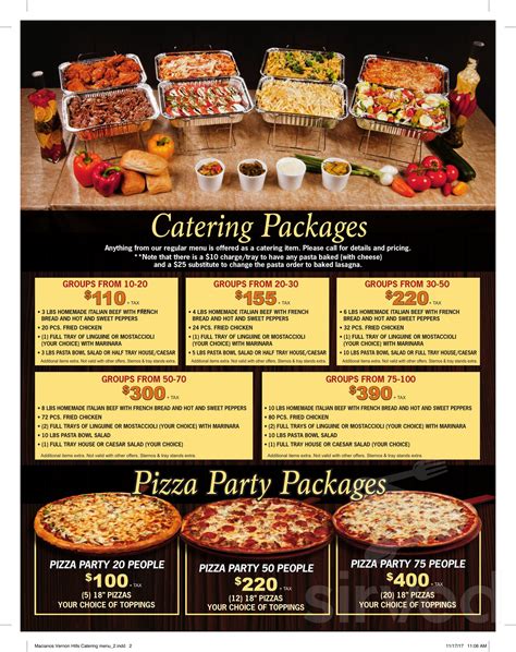 Locate business contact details for Maciano's Pizza &