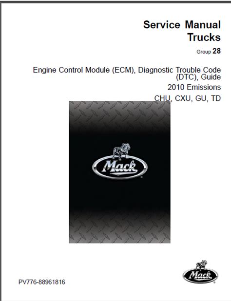 Mack truck fault error code list manual 2010 chu cxu gu td. - Ge monogram convection wall oven manual.