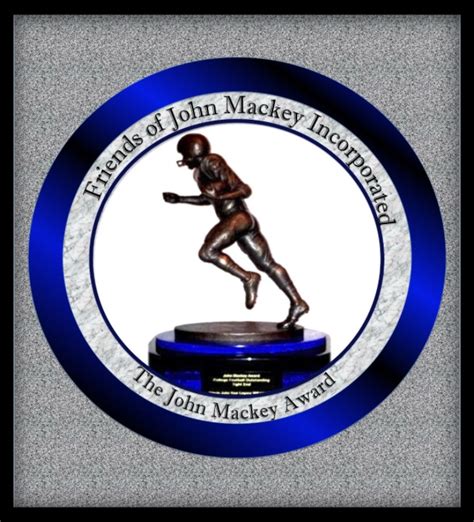 Mackey award. The Mackey Award is presented annually to the most outstanding tight end in college football. It is given to the tight end who best exemplifies the play, sportsmanship, academics and community ... 
