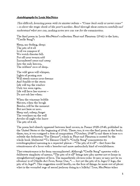 Macneice autobiography of benjamin