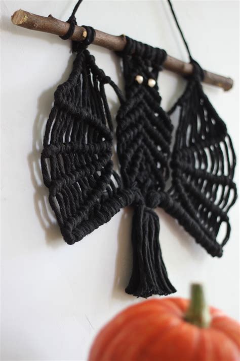 Macrame HALLOWEEN Bird Pattern wall hanging BAT Pattern Etsy in 2021