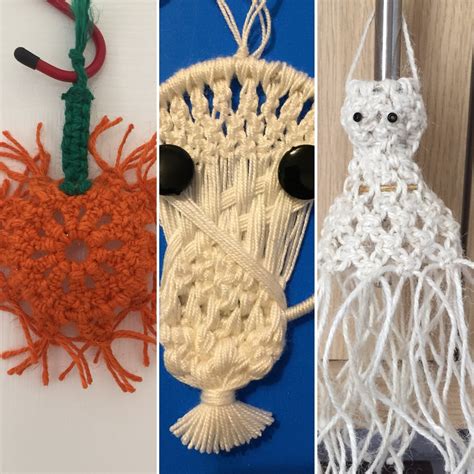 Macrame PDF pattern 3 in 1 Halloween Macrame Patterns Ghost Etsy