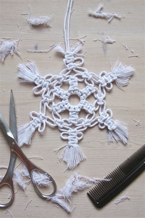 Macrame Snowflake DIY Make and Fable