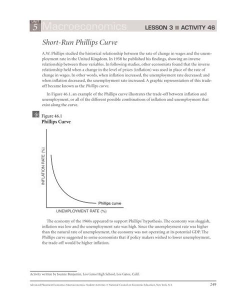 Macroeconomics Activity 46 Lesson 3 Answer Key