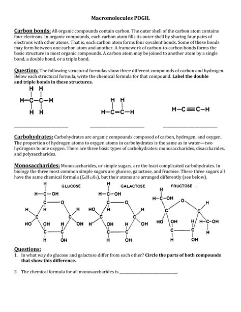 Macromolecules pogil answer key. iii. Based on your answer to question ii, write an expression for the heat of combustion of benzene, ΔHo comb, in terms of the enthalpies of formation of the reactants and products. Using the data given in the problem, solve this for the unknown value of ΔHo f(C6H6), the enthalpy of formation of benzene. We can … 