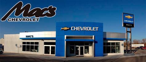  View new, used and certified cars in stock. Get a free price quote, or learn more about Macs Chevrolet Inc amenities and services. . 