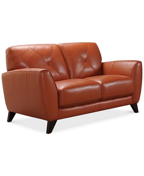 Locasta 84" Tufted Leather Sofa, Created for Ma
