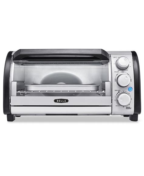 Macys toaster oven. The Hamilton Beach Easy Reach Toaster Oven with Roll-Top Door is quite a new style of toaster oven. It has a nice roll over top making it look so polished and appealing. This not only looks good but also does the baking, toasting very well. This is very handy to bake substantial amount of goodies,toasting,reheating pizza and I need not crank ... 