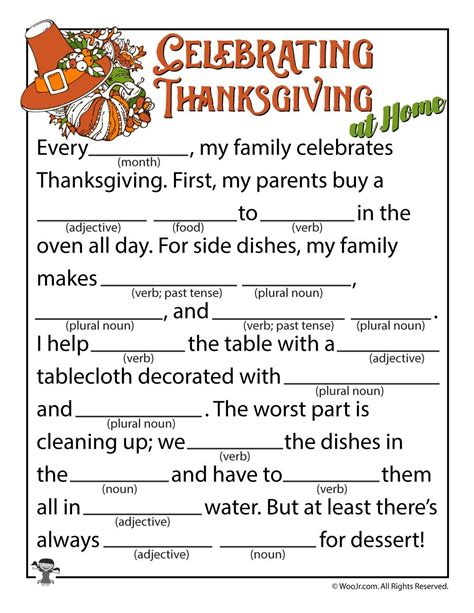 Mad Libs Thanksgiving Printable Web Updated On 3 October 2023 Like What
