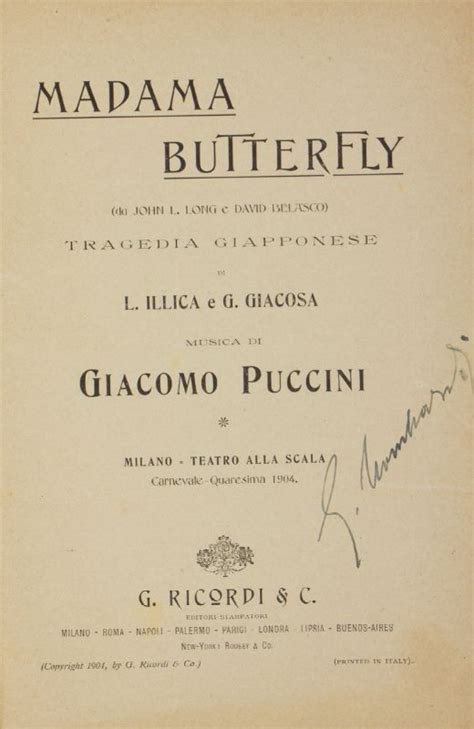 Read Online Madama Butterfly Libretto By Giacomo Puccini