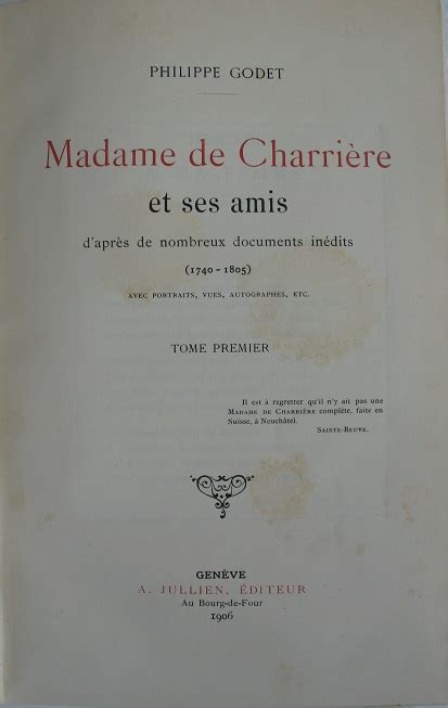 Madame de charrière et ses amis: d'après de nombreux documents inédits (1740 1805), avec. - Romancero de romances doctrinales, amatorios, festivos, jocosos, satíricos y burlescos.