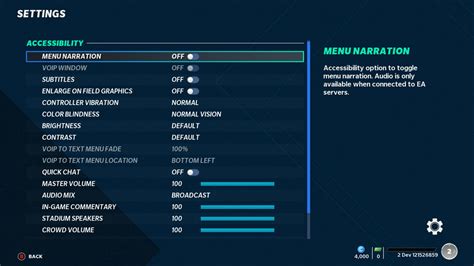 Madden 21 visual feedback settings.  VOIP to Text Menu Location Adjust the loc...