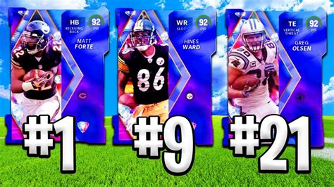 Oct 18, 2022 · Team Diamonds: John Elway, Jason Witten, Terrell Davis and more - Madden Ultimate Team 23. Earlier today on Good Morning Madden, all 32 NFL Team Diamonds Players were revealed and have been announced to go live in MUT 23 on Wednesday, October 19th, featuring a 96 OVR John Elway as the Champion! . 
